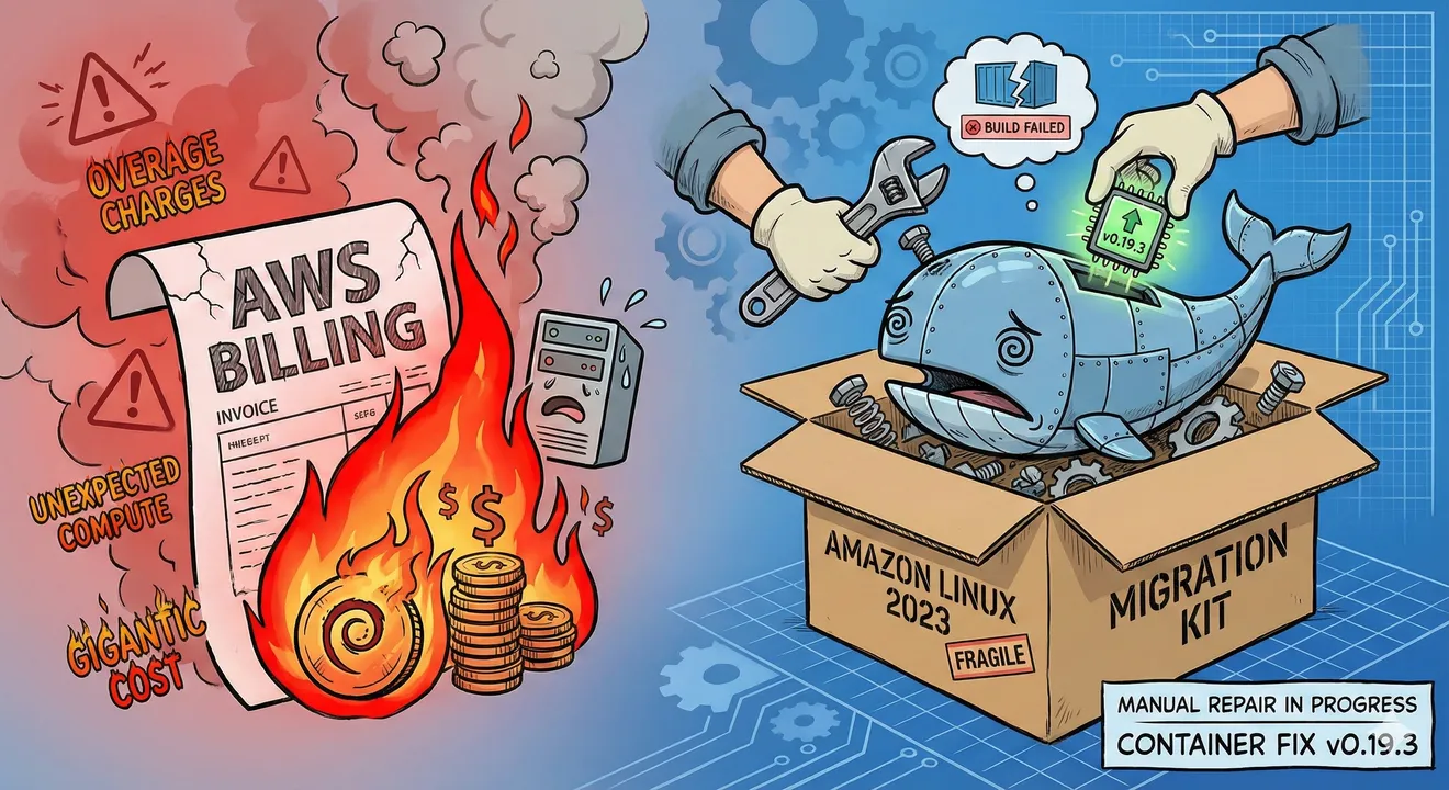 [Trouble] AWS 요금 폭탄 맞고 Amazon Linux 2023으로 야반도주한 썰 (Docker 오류 해결)